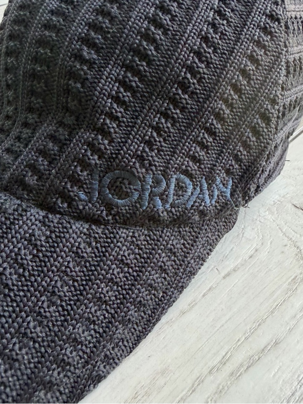 AIR JORDAN Vintage Y2K Jumpman Knit Cableknit Woven Flex Fit Hat Cap - Picture 2 of 8